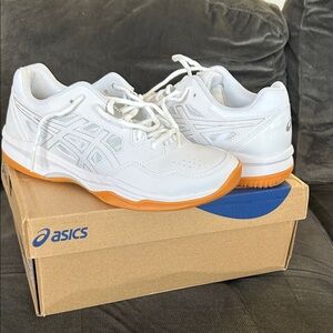 ASICS White and Orange Athletic Shoes Volleyball shoes
